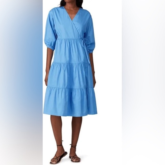 Sweet Baby Jane Dresses & Skirts - Sweet Baby Jamie Blue Tiered Wrap Dress size large